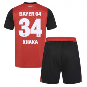 Bayer Leverkusen Granit Xhaka #34 Domaci Dres za Dječji 2024-25 Kratak Rukavima (+ kratke hlače)